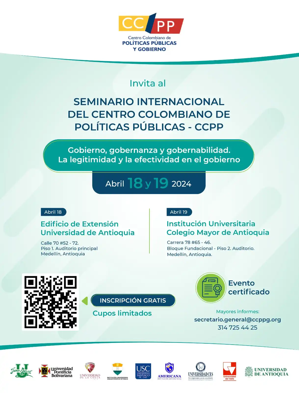 seminario internacional del centro colombiano de políticas publicas